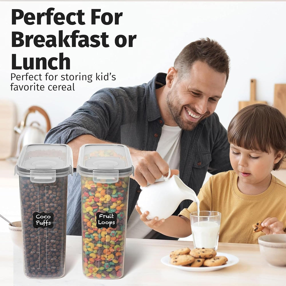 Shazo 2 Pack (6.3L / 213OZ) EXTRA Large Airtight Food Storage Cereal Containe...
