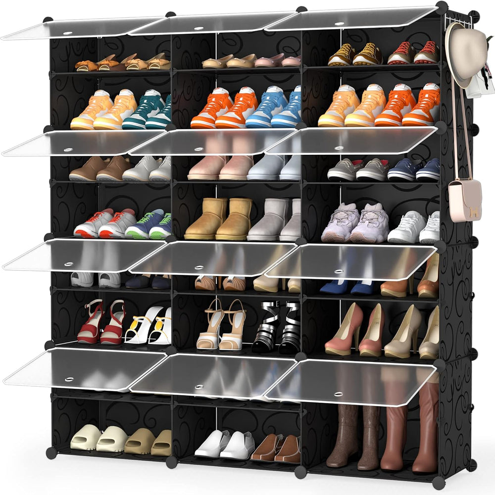 HOMIDEC Shoe Rack Organizer 48 Pair Modular Shoe Storage Cabinet for Closet