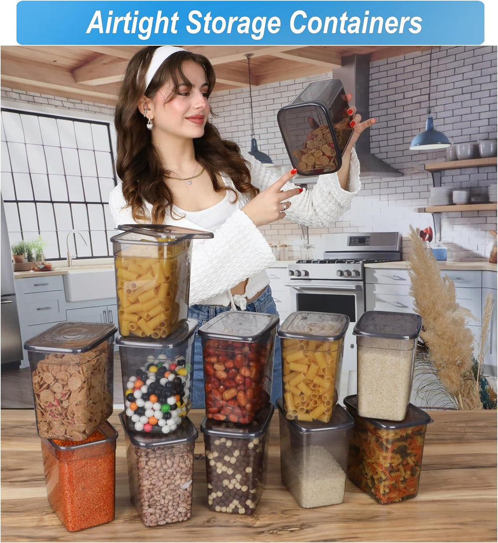 T&D HOME GOODS Storage Jars with Lid, Airtight, Set of 12 Storage Contain...
