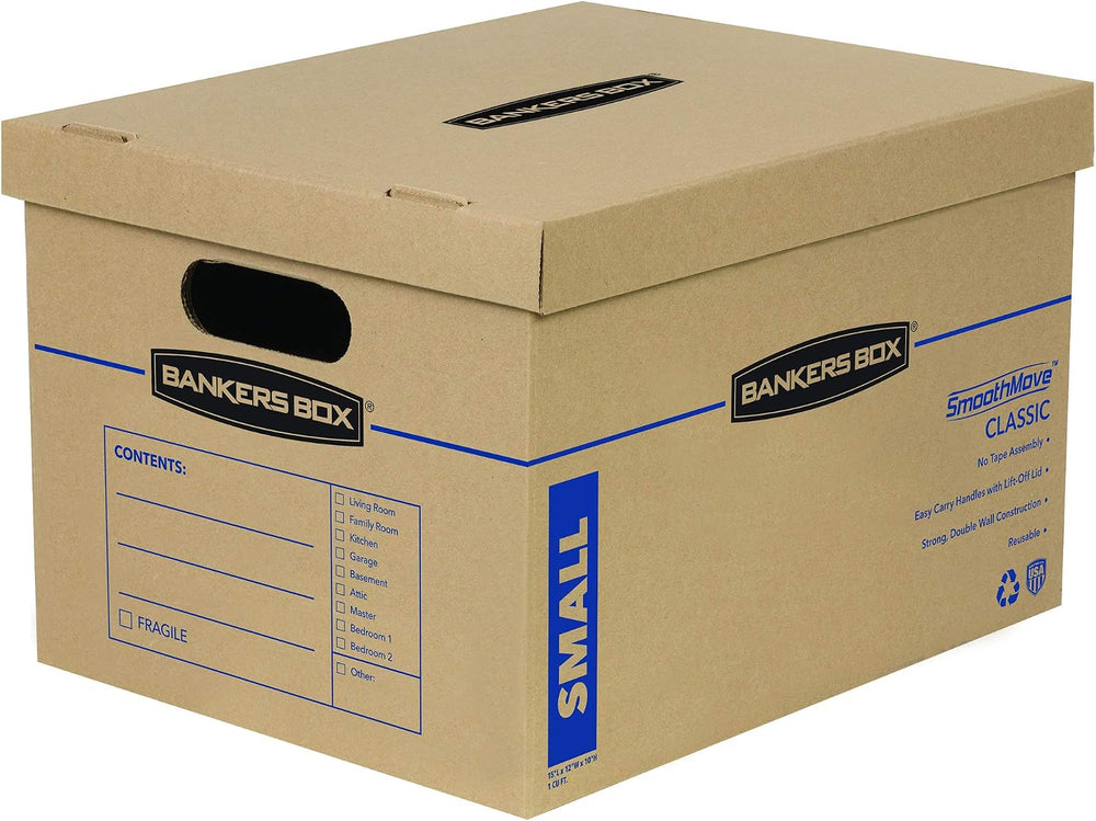 Bankers Box 5-Pack Small Classic Moving Boxes with Reinforced Handles