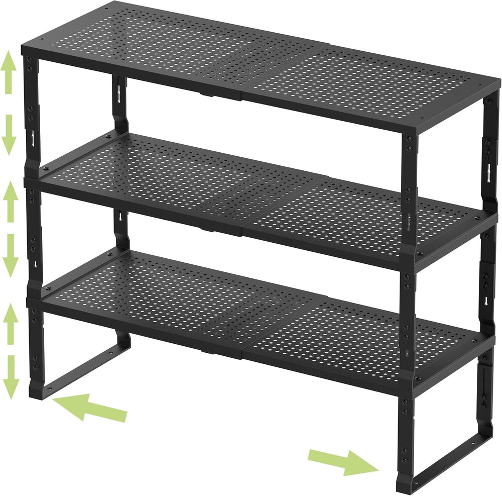 Jojocross Adjustable Expanable Stackable Spice Rack Shelf Pantry Storage Orga...