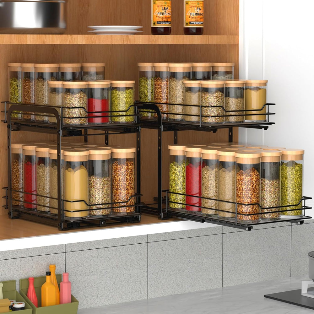 BOIVSHI Spice Rack, Pull Out Spice Racks Organizer for Cabinet, Height Adjust...