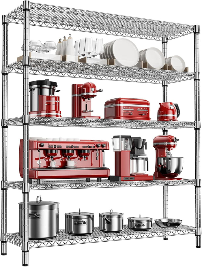 2200 Lbs 5 Tier Storage Rack Metal Wire Shelving Unit, Storage Standing Shelf
