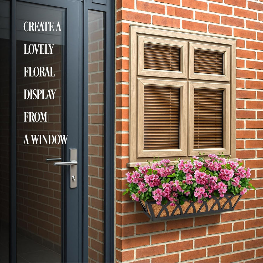 2 Pack 24IN Window Box Planter Basket w/Adjustable Brackets (S1)