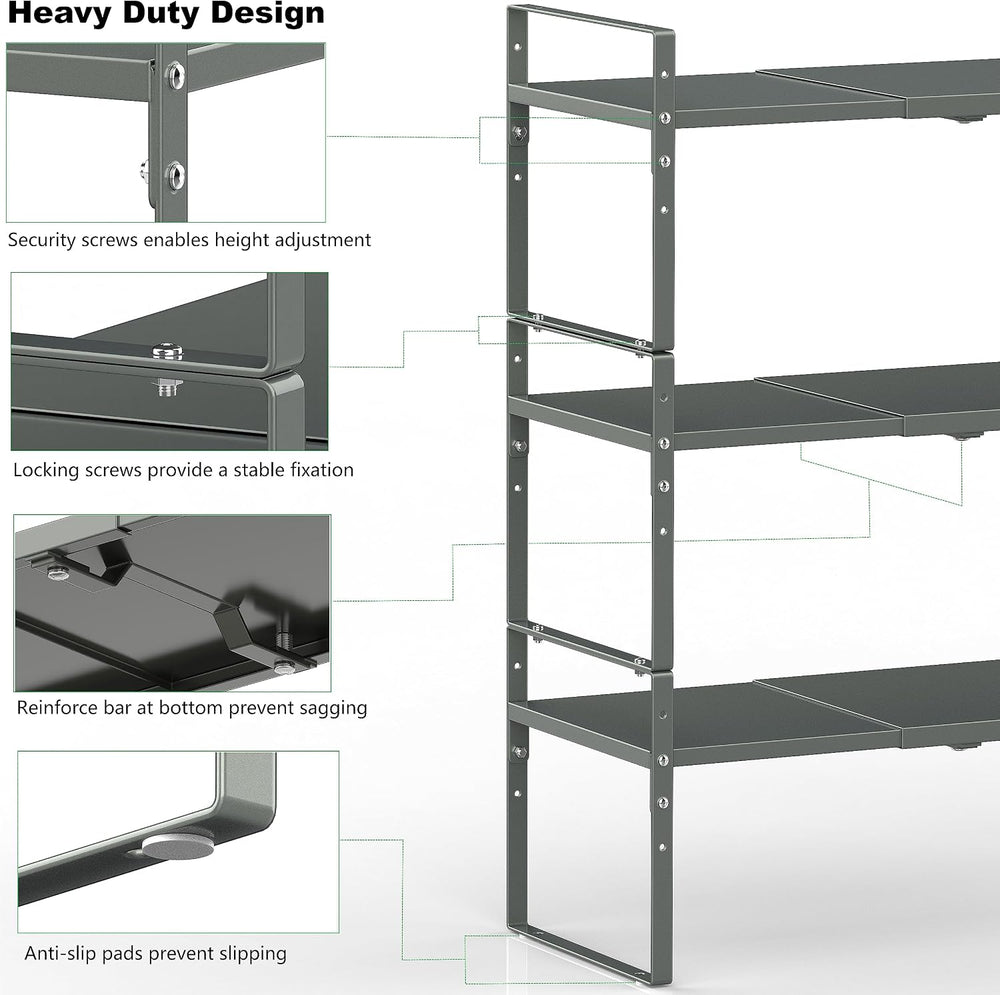 Jojocross Expandable Stackable Spice Rack Cabinet Shelf Organizer in Cabinets...