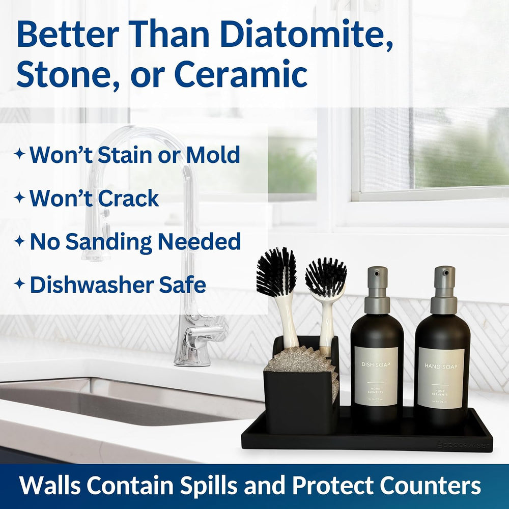 Silicone Countertop & Vanity Bathroom Tray – 2 PC 11.7"