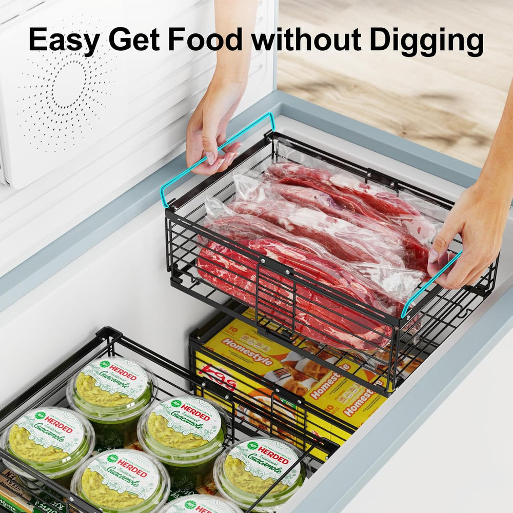 iSPECLE Freezer Organizer Bins - Adjustable Fits Chest Freezers 10-20 Cu Ft