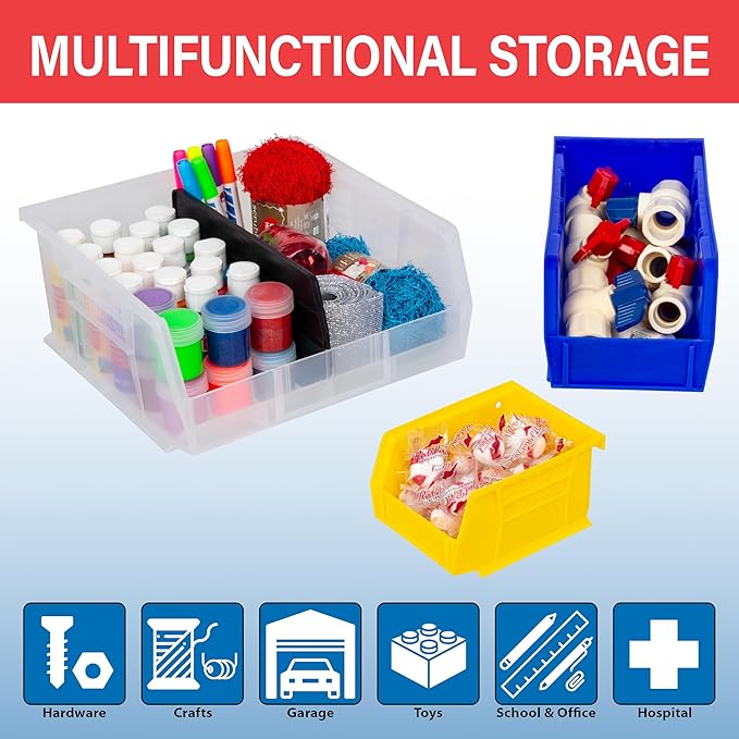 Akro-Mils 30210 AkroBins Plastic Storage Bins, Space-Saving Stackable Bins