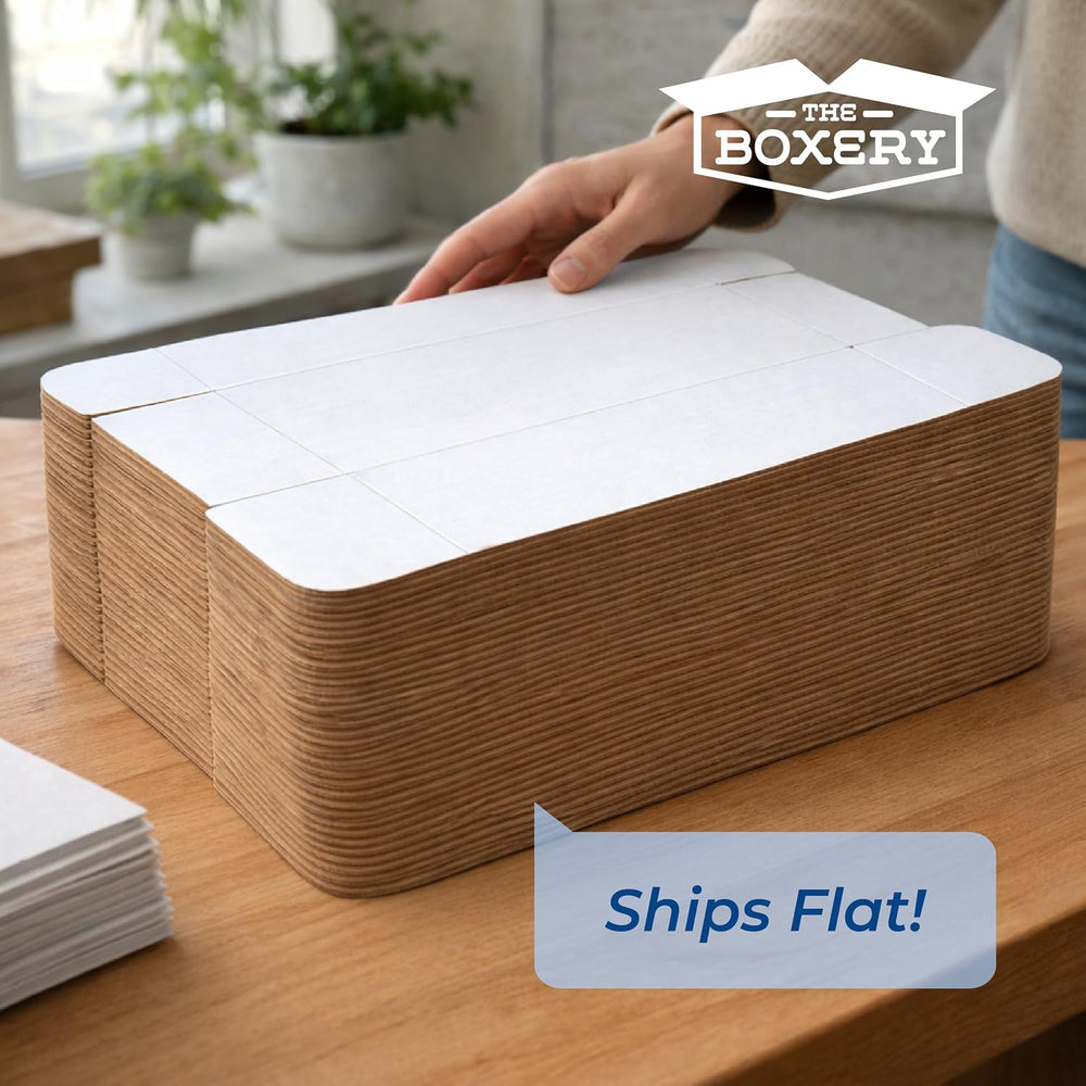 The Boxery Corrugated Mailers White Tuck Shipping Boxes (11 1/8 x 8 3/4 x 3)