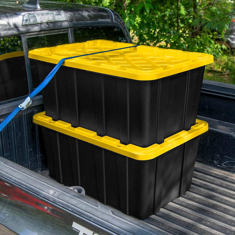 Sterilite Industrial Storage Tote with Lids for Garage, 38 Gallon, 12-Pack