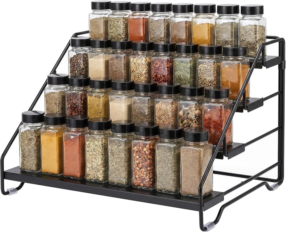 4-Tier Adjustable Depth Spice Rack Organizer for Cabinet,Pantry,Countertop