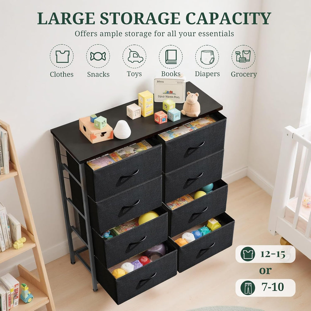 8-Drawer Dresser for Bedroom, Anti-Tip Tall Storage Organizer