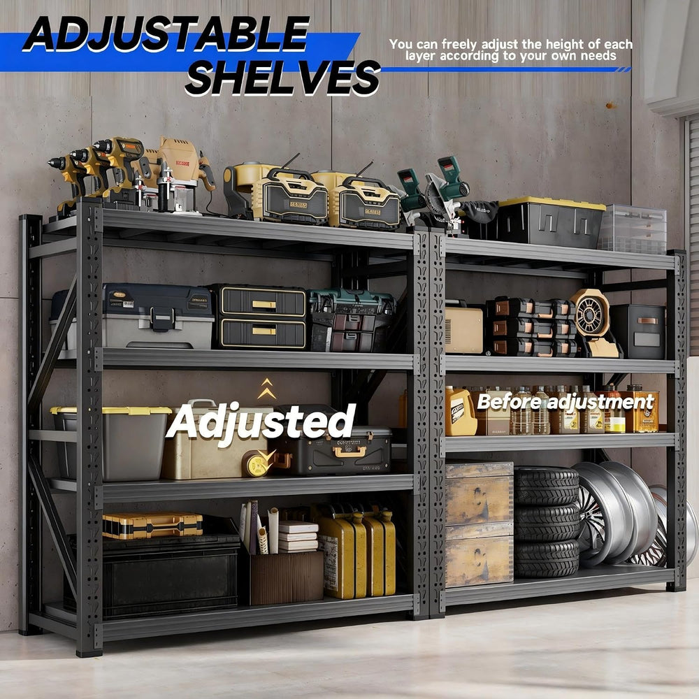 Heavy‑Duty Metal Garage Shelving Unit, 3000 LBS Total Load Capacity