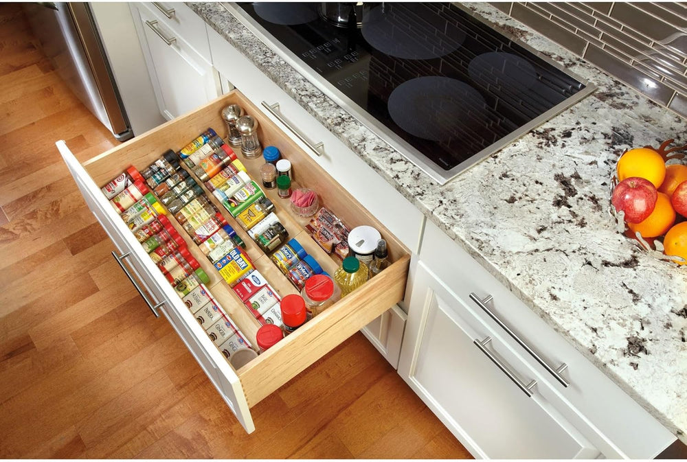 Rev-A-Shelf 22" 3-Tiered Seasoning Organizer, Trim-to-Fit Spice Rack