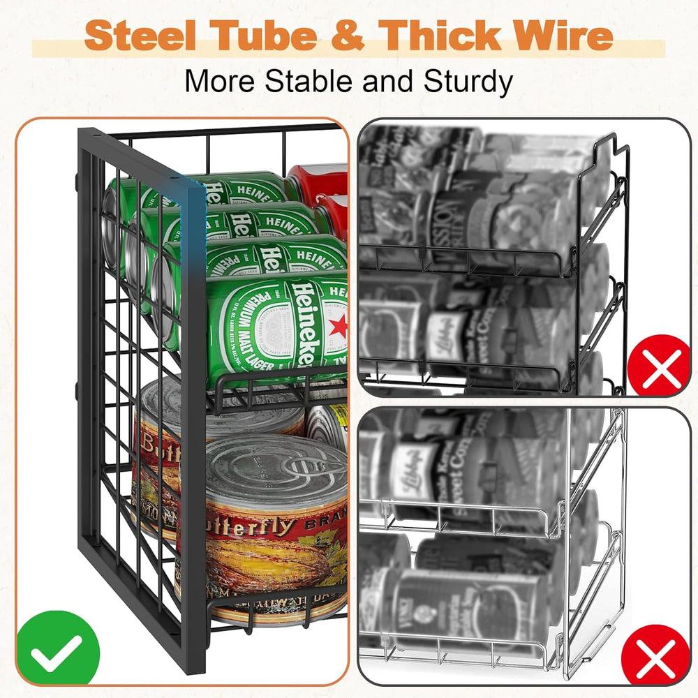 X-cosrack 2-Tier Stackable Can Organizer for Pantry, 3 Packs Adjustable Pantr...