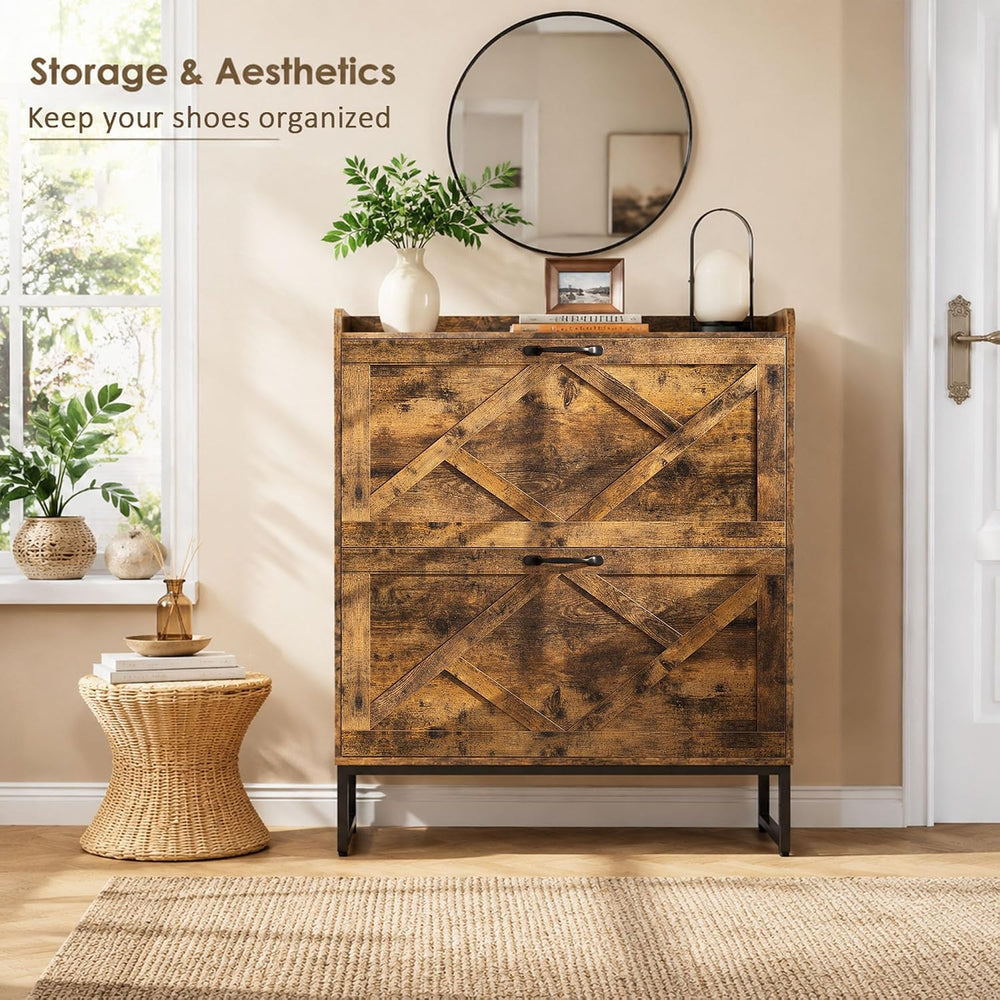 Nicetree Shoe Cabinet Storage for Entryway, Slim Shoe Storage Cabinet with 2 ...