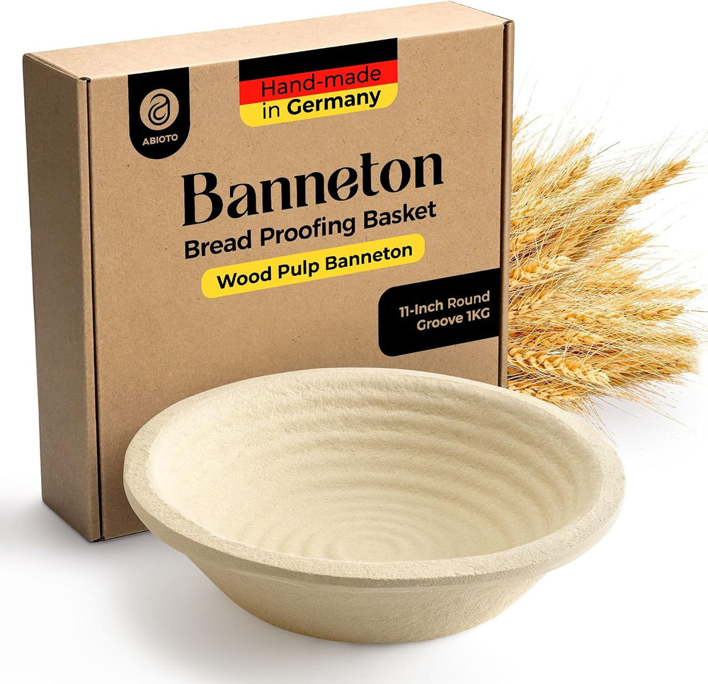 Wood Pulp Banneton Bread Proofing Basket – 11" Round 2.2LB Brotform, Gro...