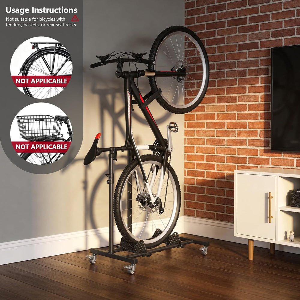 Vertical Bike Stand 2 Pack, Freestanding Bike Rack for Indoor Storage