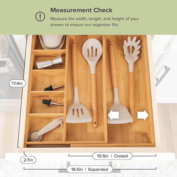KitchenEdge Adjustable Kitchen Drawer Organizer