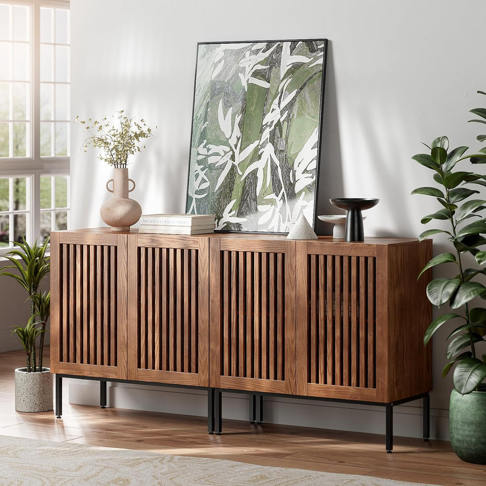 BVIUNTWO Set of 2 Accent Storage Cabinet with Doors and Adjustable Shelf,Free...