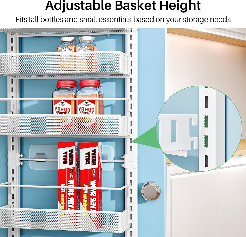 SNTD 8 Tiers Narrow Over the Door Organizer, 12.3"W x 4.7"D x 69&qu...