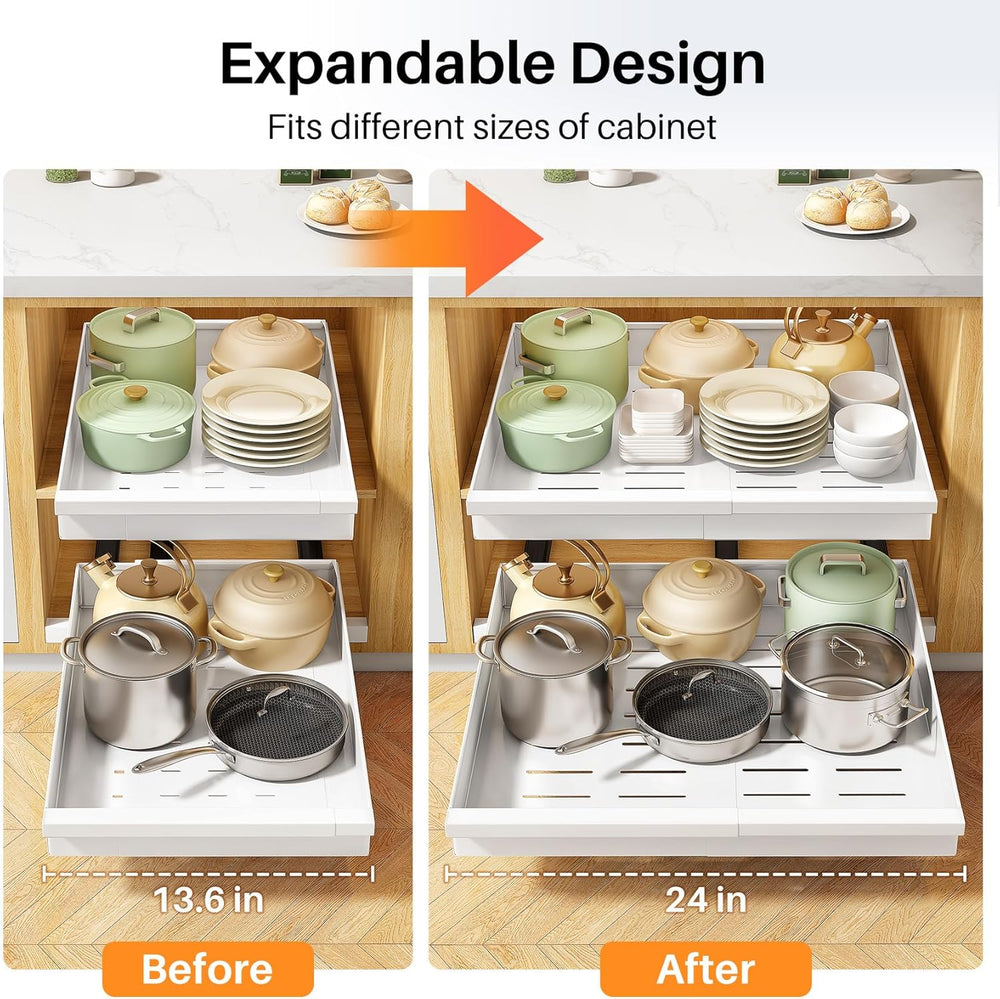 Pull out Cabinet Organizer, 1-Pack Expandable(13.6"-24") Silde out ...