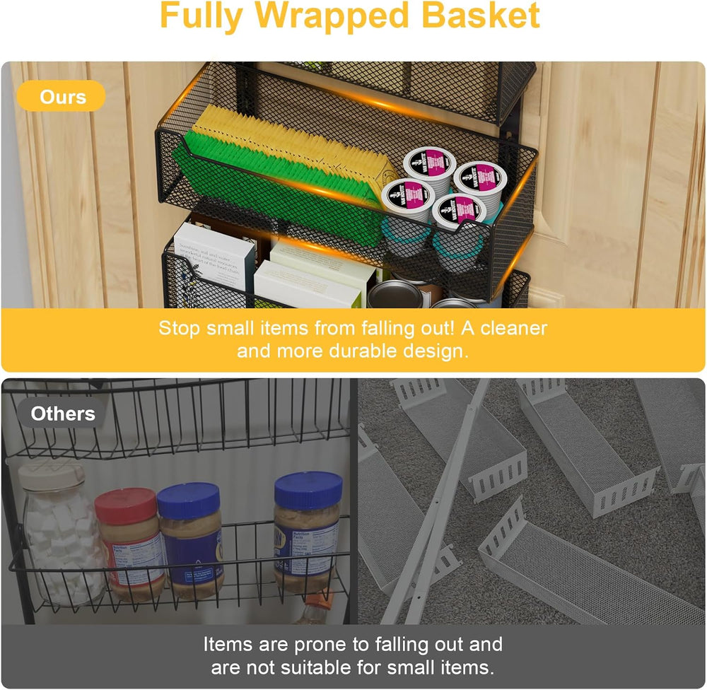 VyGrow Over the Door Organizer, 8-Tier Pantry Organizer with Fully Enclosed M...