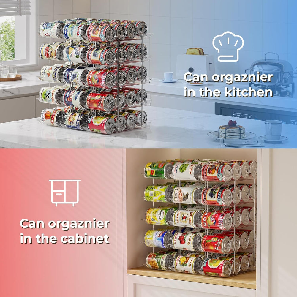 Can Organizer for Pantry 5 Tiers Rolling Can Storage Cupboard
