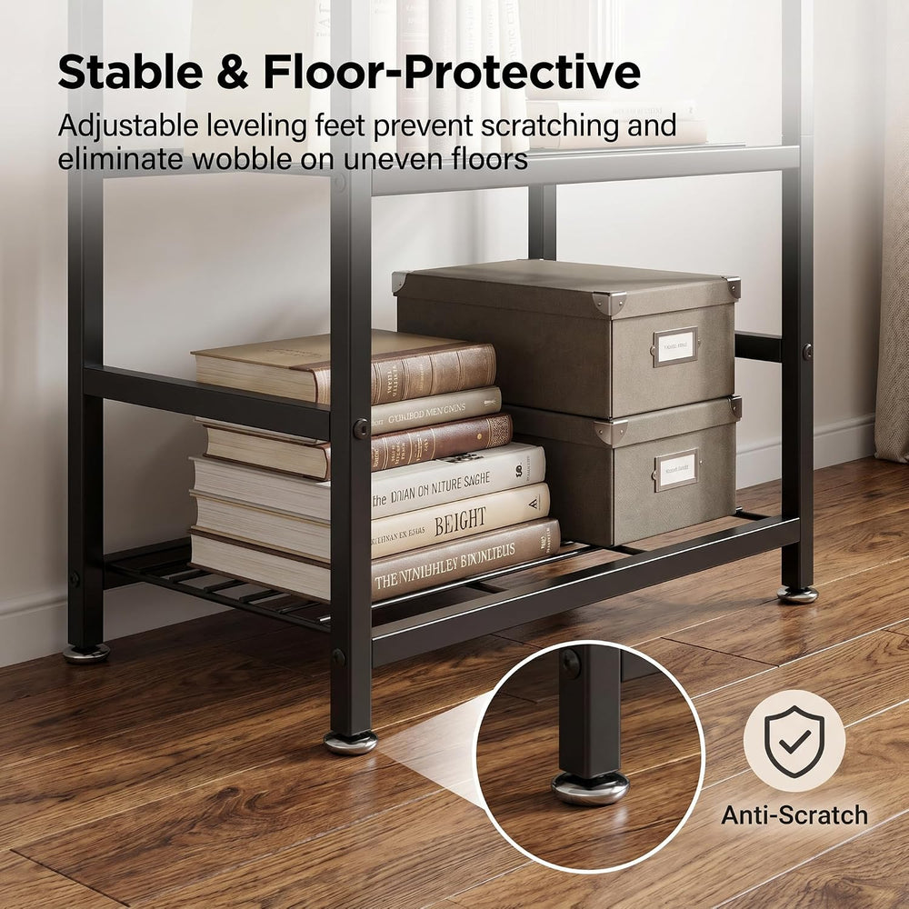 Small Storage Shelves, 4-Tier Metal Shelving Unit with Leveling Feet, Shelf O...