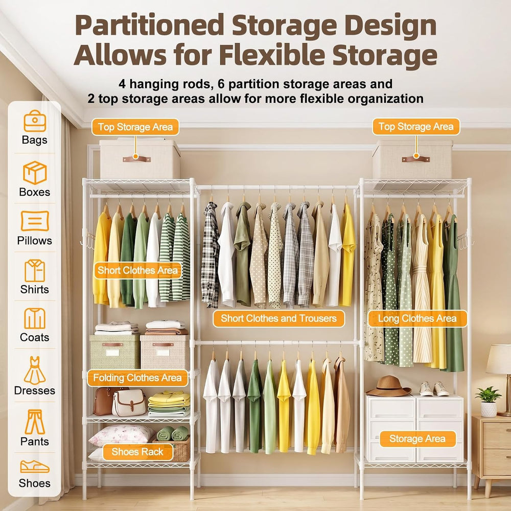 Expandable Clothes Rack, 15.7" D x (70.9"-90.6") W x 76.8"...