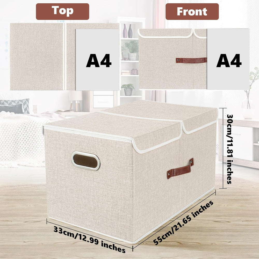 TYEERS Extra Large Collapsible Storage Bins with Lids and Compartments, Washa...