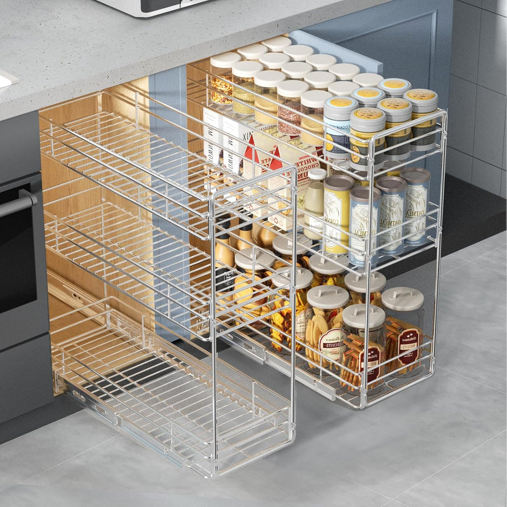 Pull Out Spice Rack Cabinet Organizer 5½" W x 20½" D, 3 Tier Heavy ...