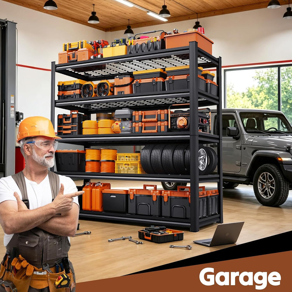 71''H Storage Shelves, Garage Shelving,Adjustable Heavy Duty Shelving...