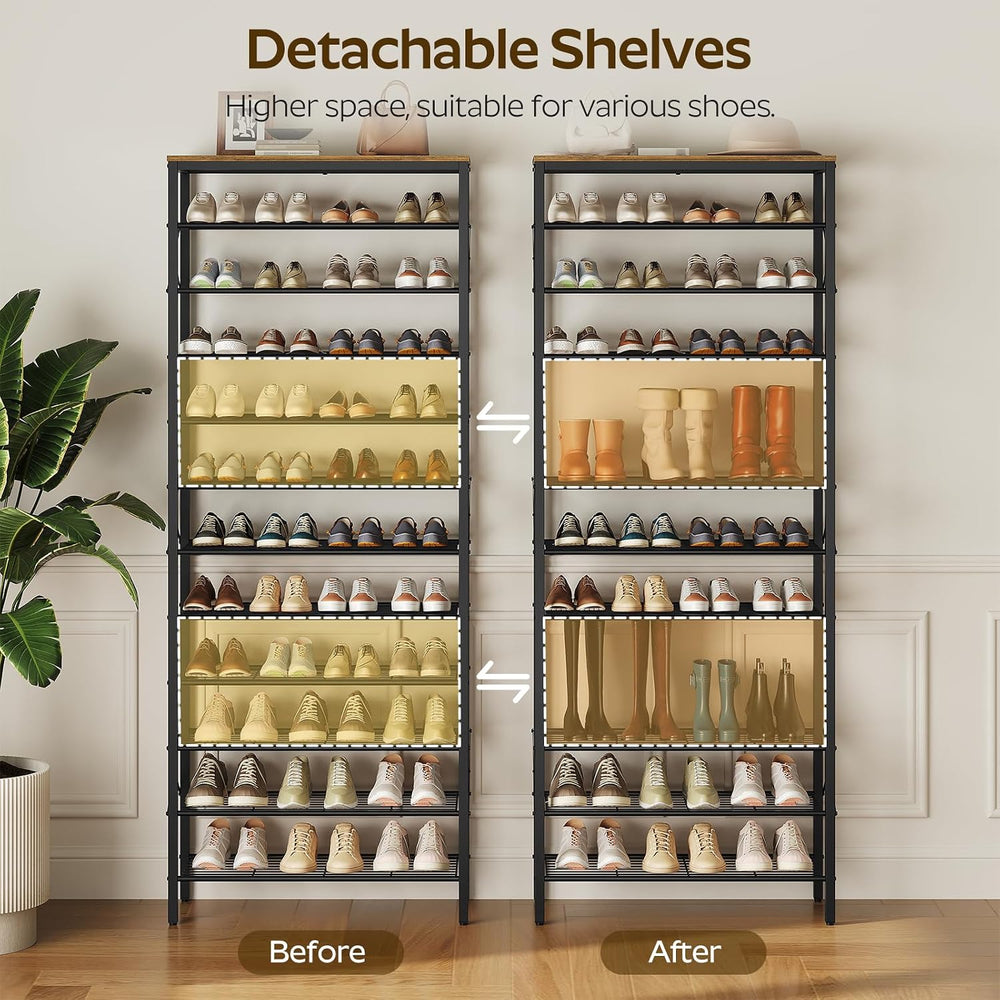 YATINEY 12 Tier Shoe Rack, Large Capacity Shoe Storage Organizer Holds 48 Pai...