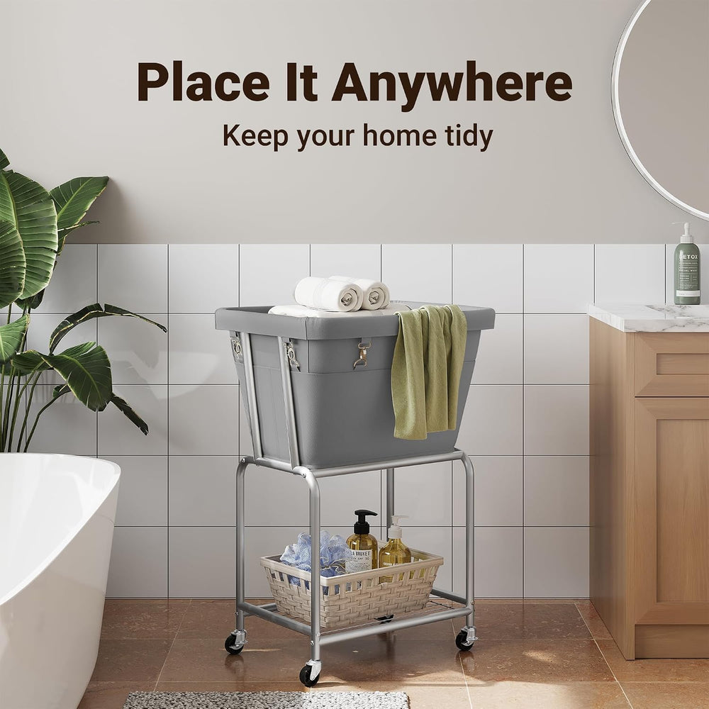 ELYKEN Rolling Laundry Hamper with Wheels, Removable Bag, Laundry Cart