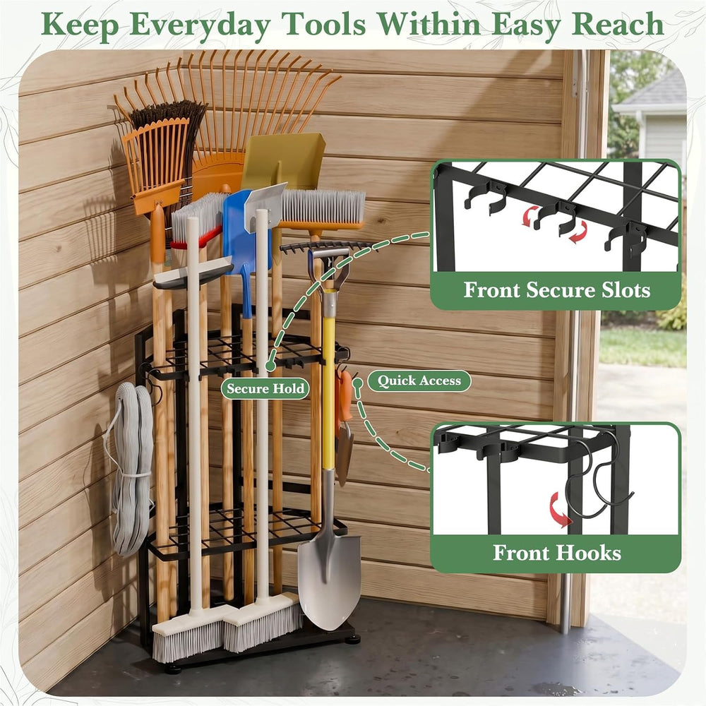 Faesun Garden Tool Organizer for Corner, 3-Tier Metal Yard Tool Rack, Holds 5...