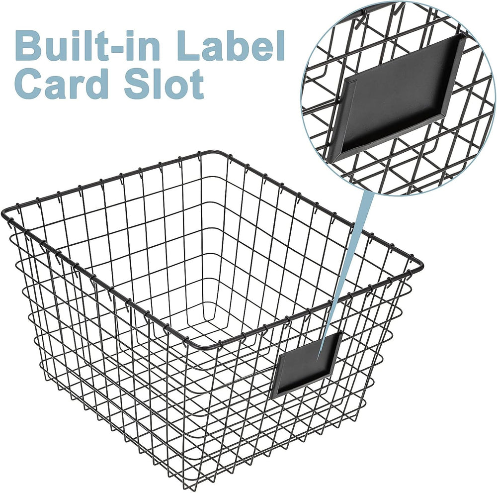 JUNCHU CHERRY 4 Pack【Extra Large】 Wire Handmade Storage Basket for Organizing...
