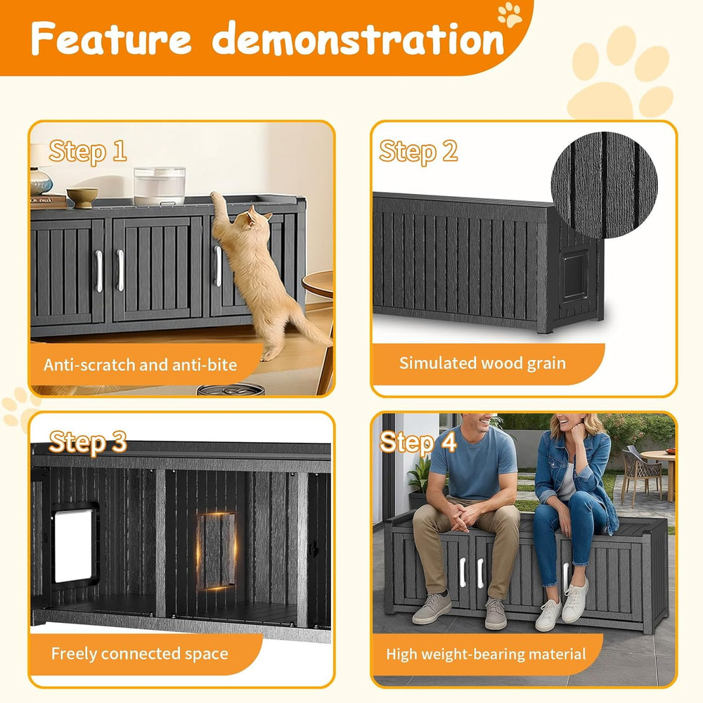 ROJIK Shoe Cabinet Waterproof UV-Resistant, Storage Bench Indoor Outdoor for ...
