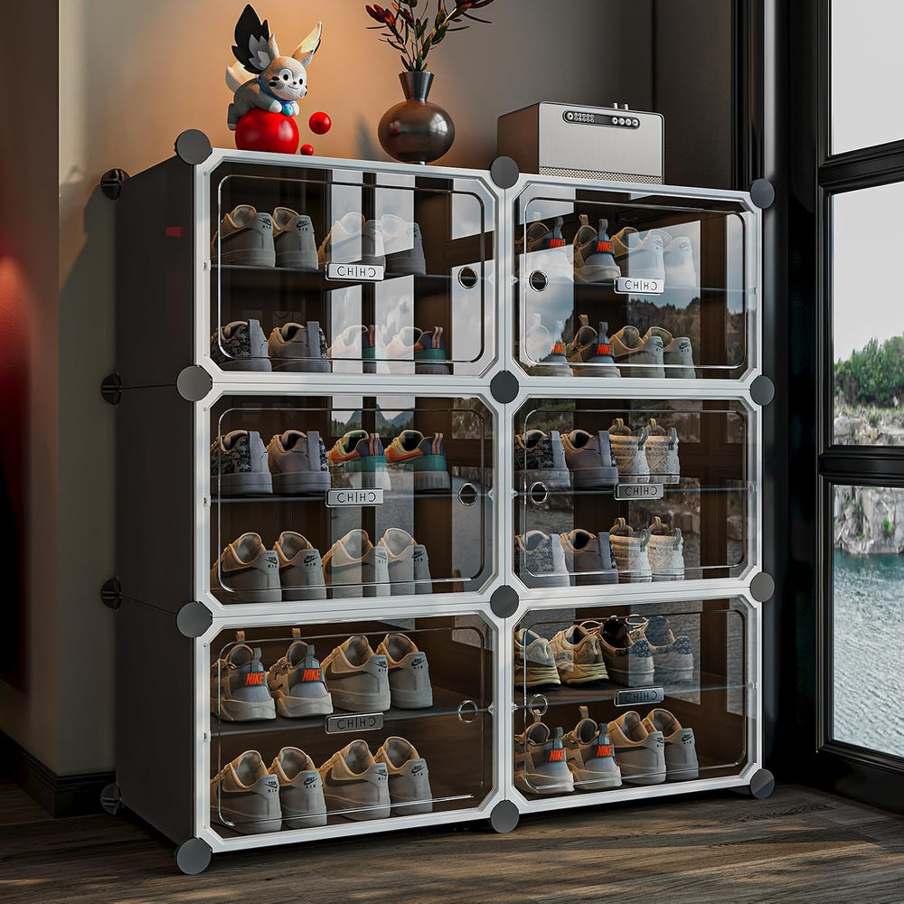 MAGINELS Shoe Rack,Expandable Shoe Cabinet Easy to Assemble. Shoe Storage wit...