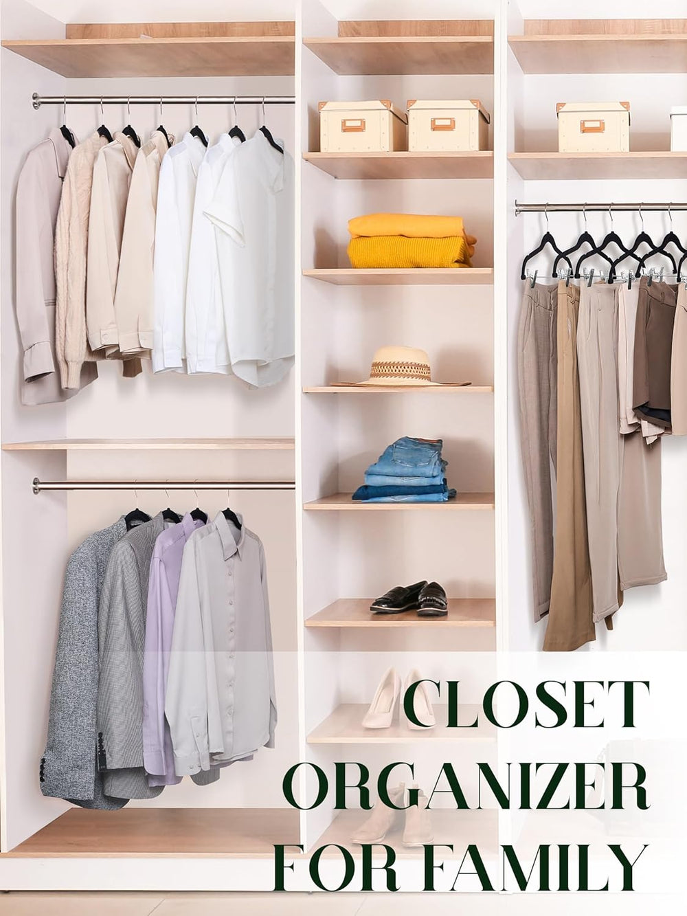 Cozymood Velvet Pants Hangers 36 Packs, Skirt Hangers with Clips - Black