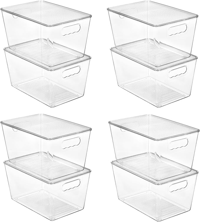 Vtopmart 8 Pack Clear Stackable Storage Bins
