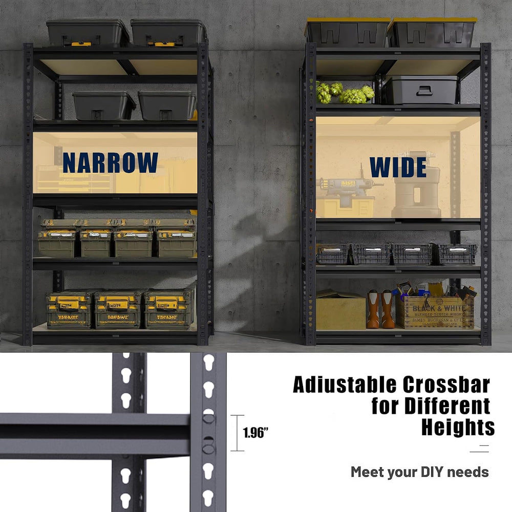 Garage Shelving Storage Shelves, 60'' H Adjustable Shelving, Metal St...