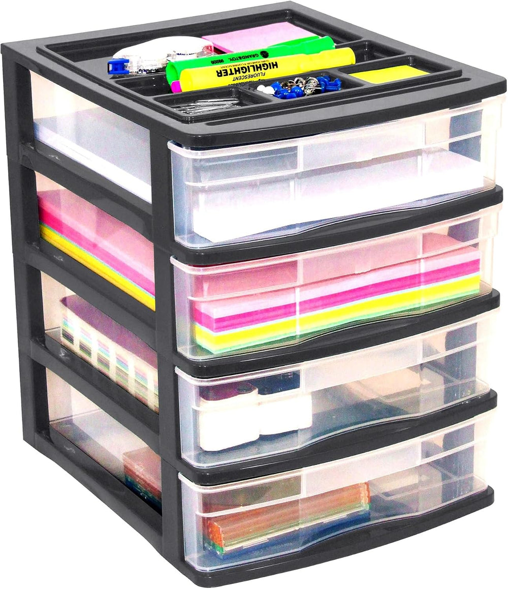 Gracious Living 4 Drawer Desktop & Countertop Organizer w/Organization Li...