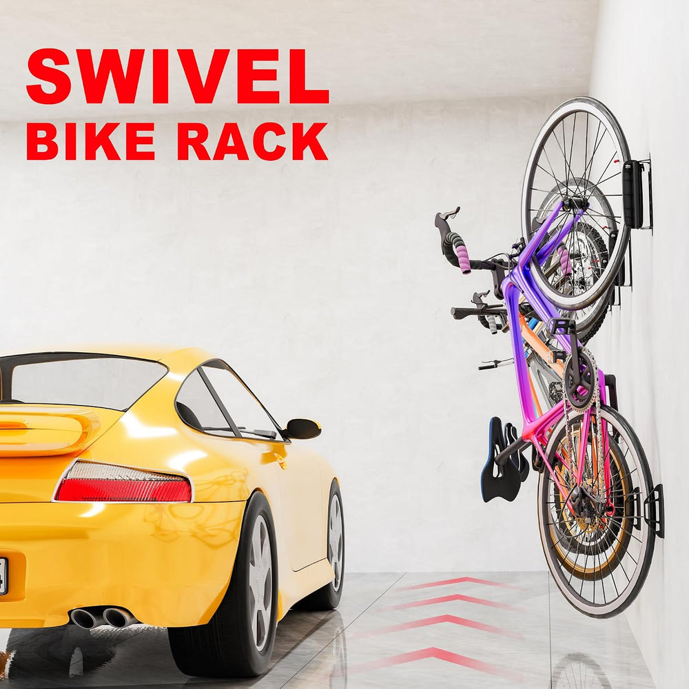 Hromee Bike Rack Wall Mount, Swivel Bike Storage Rack for Garage, Space-Savin...