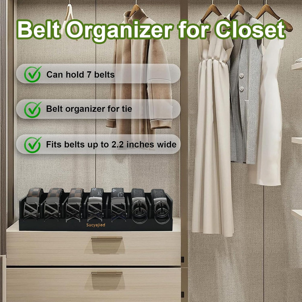 Belt Organizer, Black, 7 Compartments