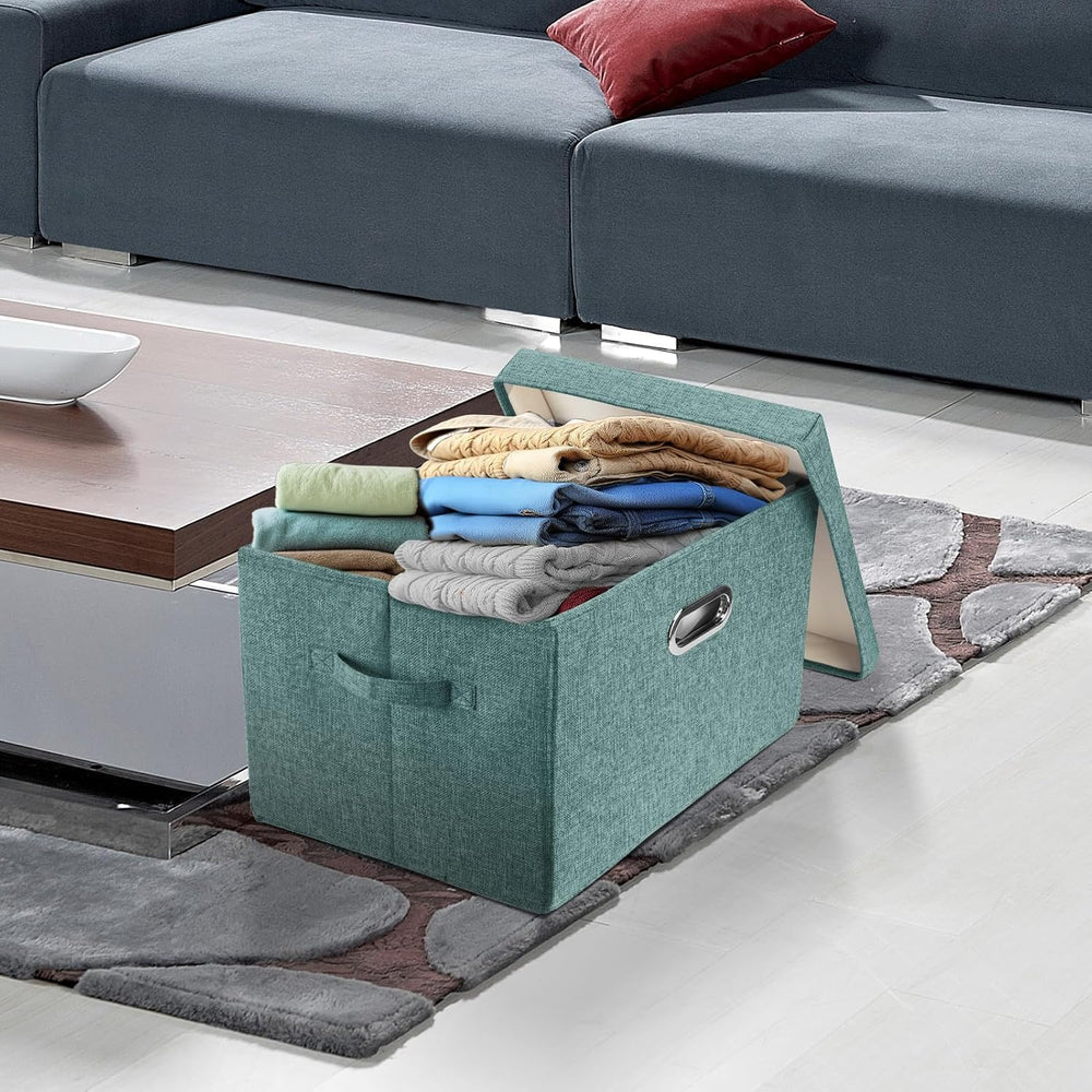 TYEERS Large Storage Bins with Lids, Collapsible, Washable, Fabric Storage Bo...