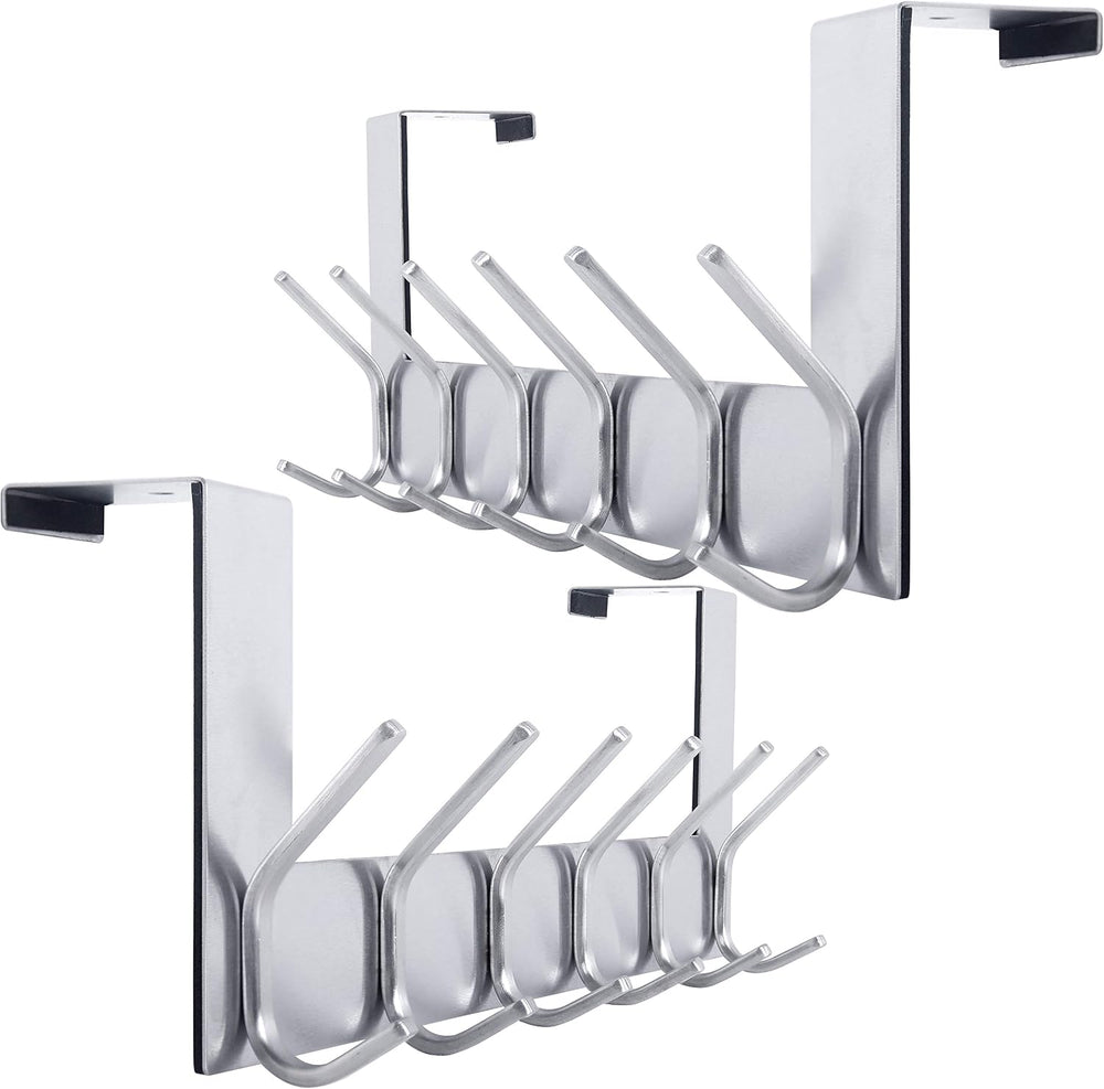 WEBI Over The Door Hooks Door Hanger:Over The Door Towel Rack with 6 Hooks fo...