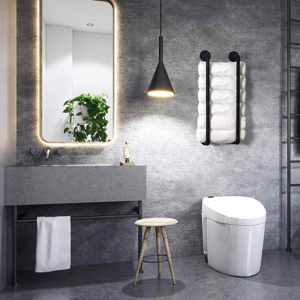 HouseAid Industrial Pipe Towel Rack, Farmhouse Bathroom Towel Storage Holder,...