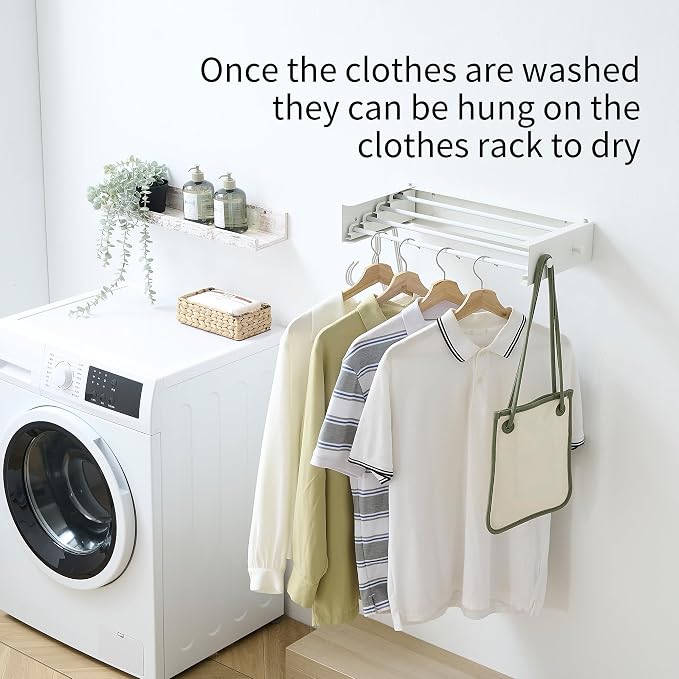 Clothes Drying Rack, Laundry Hanger Dryer Rack, Wall Mounted Drying Rack
