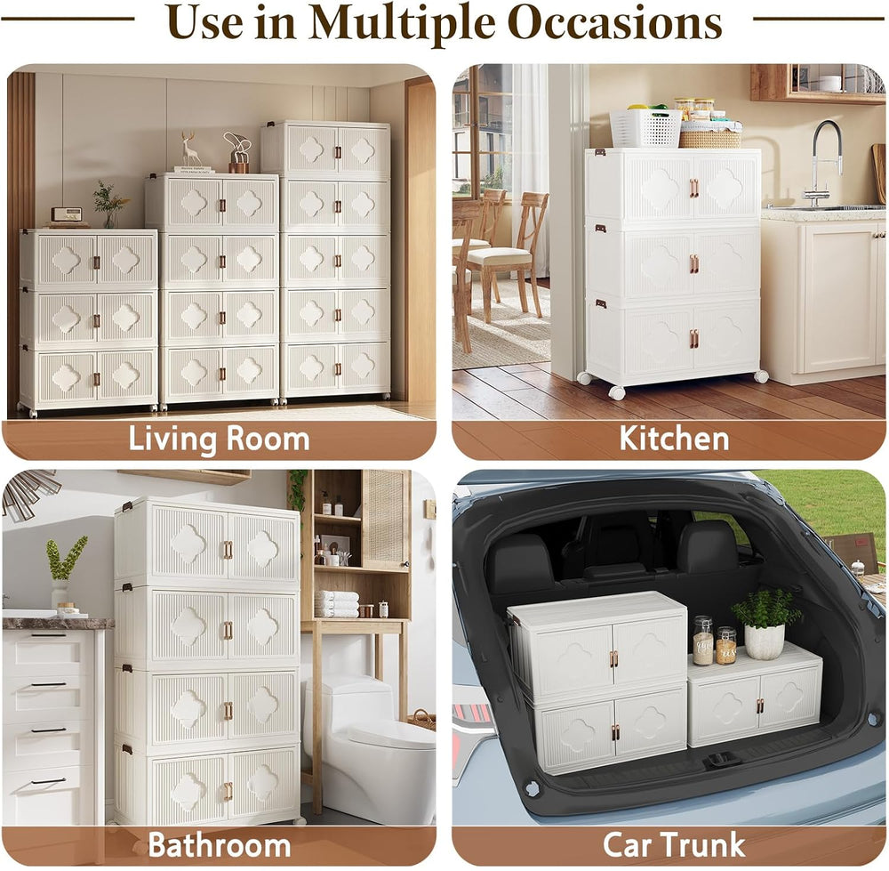 Stackable Storage Bins with Lid & Wheels, 83 Gal/333 Qt Clover Extra Larg...